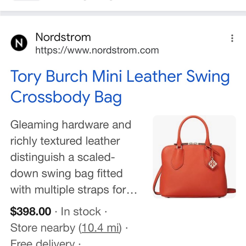 Tory Burch Poppy Red Leather Mini Bag - Picture 5 of 7